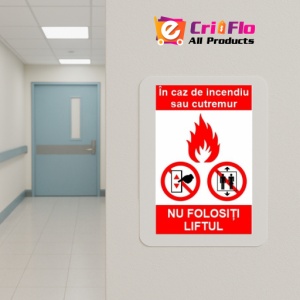 Indicator protectia muncii nu folositi liftul, Sticker autocolant - Img 5
