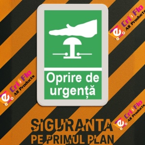 Indicator protectia muncii oprire de urgenta, Sticker autocolant - Img 3