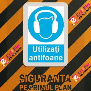 Indicator protectia muncii protectia obligatorie a urechilor, Sticker autocolant - Img 3