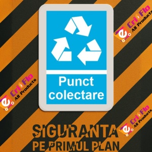 Indicator protectia muncii punct colectare, Sticker autocolant - Img 3