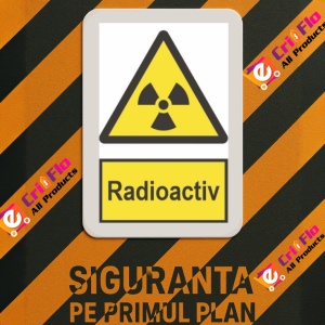 Indicator protectia muncii radioactiv, Sticker autocolant - Img 3