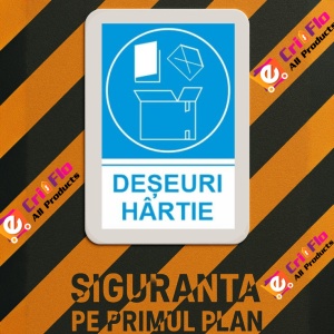 Indicator protectia muncii reciclare deseuri hartie 1, Sticker autocolant - Img 3