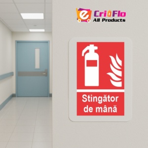 Indicator protectia muncii stingator de mana, Sticker autocolant - Img 5