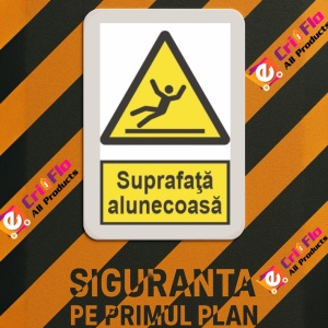 Indicator protectia muncii suprafata alunecoasa, Sticker autocolant - Img 3