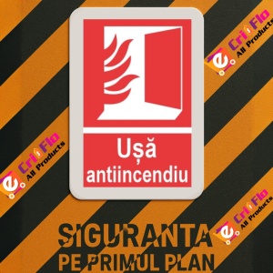 Indicator protectia muncii usa antiincendiu, Sticker autocolant - Img 3