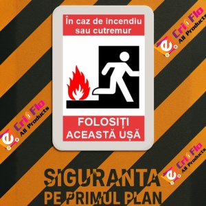 Indicator protectia muncii usa evacuare, Sticker autocolant - Img 3