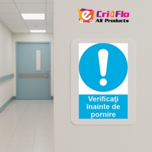 Indicator protectia muncii verificati inainte de pornire, Sticker autocolant - Img 5