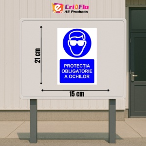Indicator Protectia obligatorie a ochilor indicator de obligativitate, Sticker autocolant - Img 2