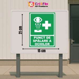 Indicator Punct de spalare a ochilor, Sticker autocolant - Img 2