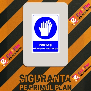Indicator Purtati manusi de protectie, Sticker autocolant - Img 2