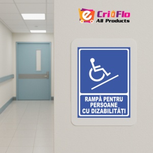 Indicator Rampa pentru persoane cu dizabilitati, Sticker autocolant - Img 5