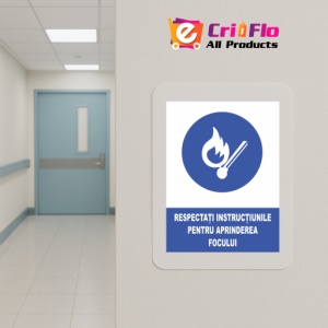 Indicator Respectati instructiunile pentru aprinderea focului, Sticker autocolant - Img 5