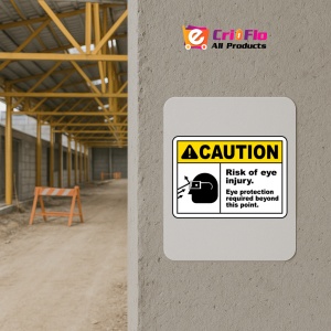 Indicator Risk Of Eye Injury Eye Protection Sign, Sticker autocolant - Img 5
