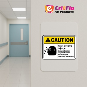 Indicator Risk of Eye Injury When Charging Sign, Sticker autocolant - Img 5