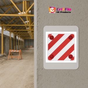 Indicator rosu cu alb pentru gabarit depasit transport trafic, Sticker autocolant - Img 5