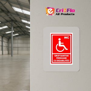 Indicator Rosu pentru grup sanitar persoane cu dizabilitati, Sticker autocolant - Img 3