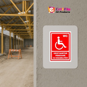 Indicator Rosu pentru grup sanitar persoane cu dizabilitati, Sticker autocolant - Img 5
