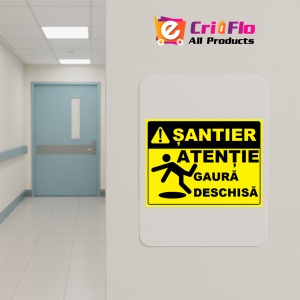 Indicator Santier gaura deschisa, Sticker autocolant - Img 5