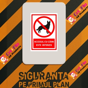 Indicator Semn accesul cu caini este interzis, Sticker autocolant - Img 3