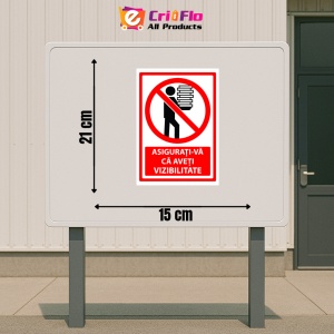 Indicator Semn asigurati-va ca aveti vizibilitatea, Sticker autocolant - Img 2