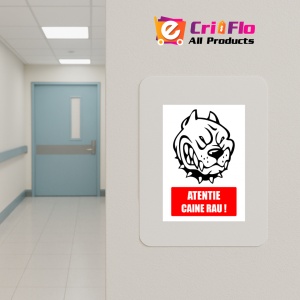 Indicator Semn atentie caine rau, Sticker autocolant - Img 5