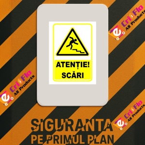 Indicator Semn atentie scari, Sticker autocolant - Img 3