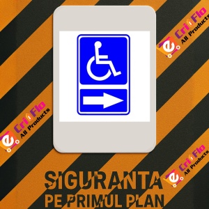 Indicator Semn cu sageata pentru persoane cu handicap, Sticker autocolant - Img 3