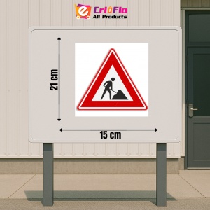 Indicator Semn de circulatie lucrari, Sticker autocolant - Img 2