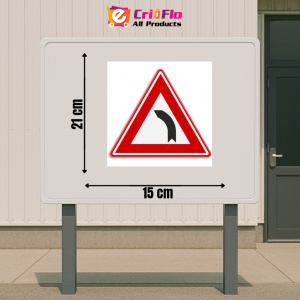 Indicator Semn de circulatie viraj stanga, Sticker autocolant - Img 2
