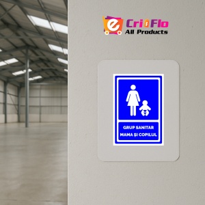 Indicator Semn de grup sanitar mama si copil, Sticker autocolant - Img 4