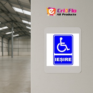Indicator Semn de iesire pentru persoane cu handicap, Sticker autocolant - Img 4