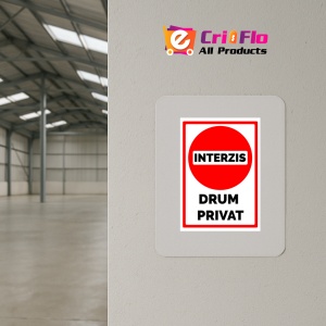 Indicator Semn de interzis pentru drum privat, Sticker autocolant - Img 4