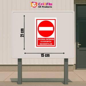 Indicator Semn de parcare accesul interzis cu exceptia rezidentilor, Sticker autocolant - Img 2