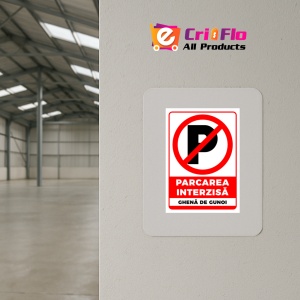 Indicator Semn de parcarea interzisa ghena de gunoi, Sticker autocolant - Img 4