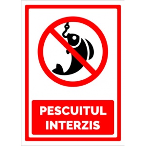 Indicator Semn de pescuitul interzis, Sticker autocolant