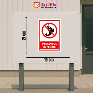 Indicator Semn de pescuitul interzis, Sticker autocolant - Img 2