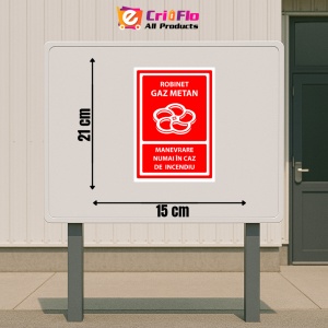 Indicator Semn de robinet cu gaz metan, Sticker autocolant - Img 2