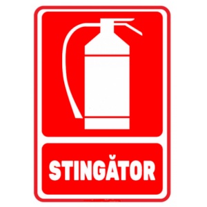 Indicator Semn de stingator, Sticker autocolant
