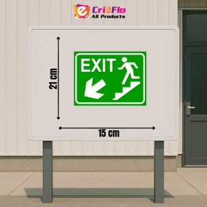 Indicator Semn exit pentru scari in stanga in jos, Sticker autocolant - Img 2