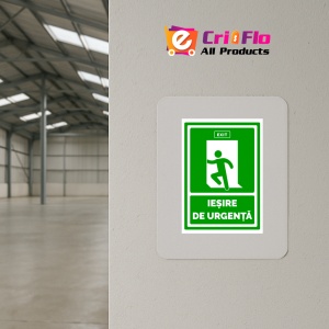 Indicator Semn iesire de urgenta, Sticker autocolant - Img 4