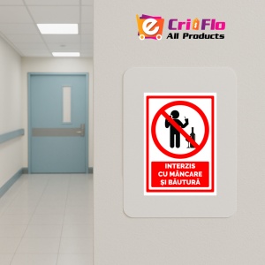 Indicator Semn interzis cu mancarea si bautura, Sticker autocolant - Img 5