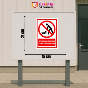 Indicator Semn interzisa hranirea cainilor in parcare, Sticker autocolant - Img 2