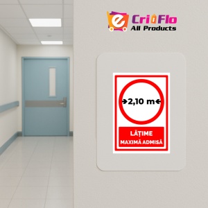 Indicator Semn latime maxima admisa 2,10 metrii, Sticker autocolant - Img 5