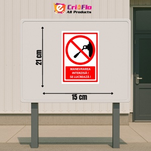 Indicator Semn manevrarea interzisa se lucreaza, Sticker autocolant - Img 2