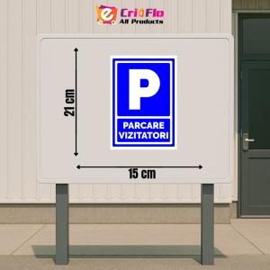 Indicator Semn parcare vizitatori, Sticker autocolant - Img 2