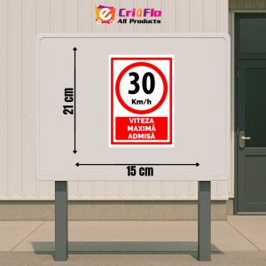 Indicator Semn pentru 30 km viteza maxima admisa, Sticker autocolant - Img 2