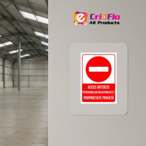 Indicator Semn pentru acces interzis persoanelor neautorizate proprietate privata, Sticker autocolant - Img 4