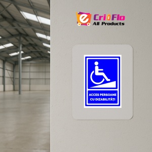 Indicator Semn pentru acces persoane cu dizabilitati, Sticker autocolant - Img 4