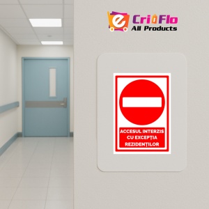 Indicator Semn pentru accesul interzis cu exceptia rezidentilor, Sticker autocolant - Img 5