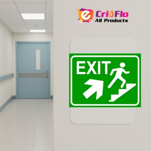 Indicator Semn pentru exit pe scari dreapta sus, Sticker autocolant - Img 5
